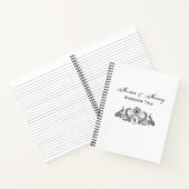 Monogramm Vintag Peacocks Notizblock (Innenseite)