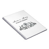 Monogramm Vintag Peacocks Notizblock (Rechte Seite)