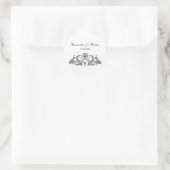 Monogramm Vintag Peacocks Runder Aufkleber (Tasche)