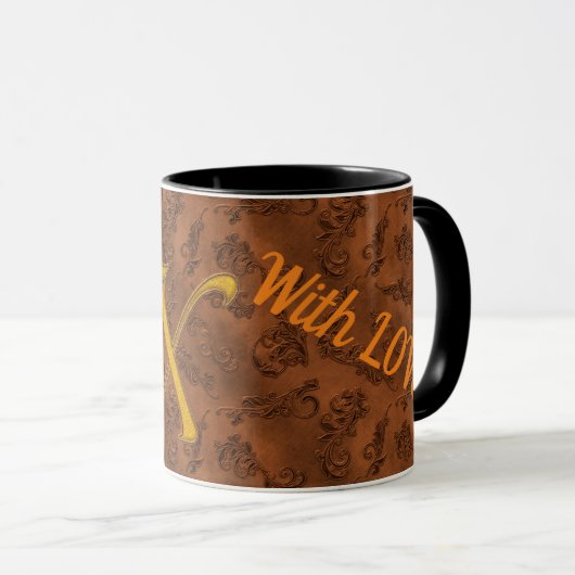 Monogramm Vintag X Tasse (VorderseiteRechts)