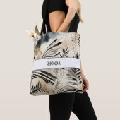 Monogramm Vintage abstrakte Blätter Tasche (Von Nahem)