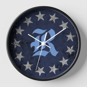 Monogramm Vintage Betsy Ross 13 Sterne amerikanisc Uhr