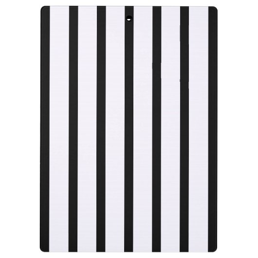 Monogramm Vintage blorschwarze Streifen Klemmbrett (Rückseite)