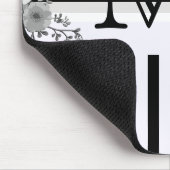 Monogramm Vintage blorschwarze Streifen Mousepad (Ecke)