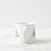 Monogramm Vintage Blume Pink Pastel Espresso Tasse (Rückseite)