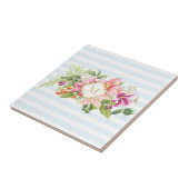 Monogramm Vintage Blume Rosa Keramik Tile Fliese (Seite)