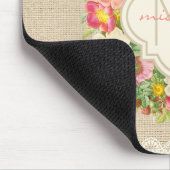 Monogramm Vintage Blumenkronen Lace Mousepad (Ecke)