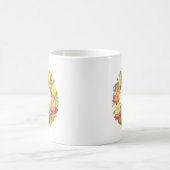 Monogramm Vintage Blumenschädigung Tasse (Mittel)