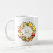 Monogramm Vintage Blumenschädigung Tasse (Links)
