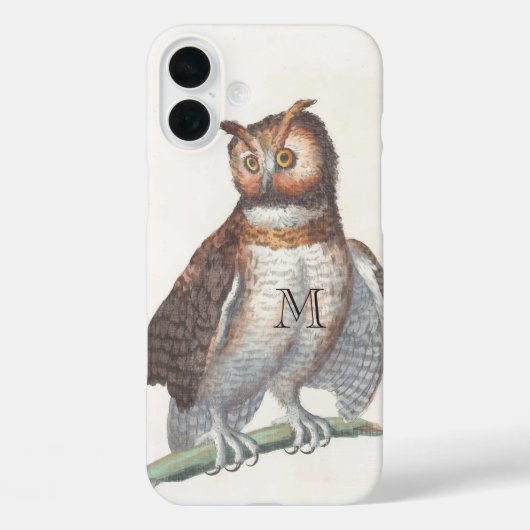 Monogramm Vintage Eule Case-Mate iPhone Hülle (Rückseite)