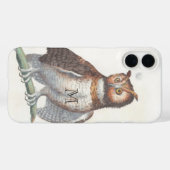 Monogramm Vintage Eule Case-Mate iPhone Hülle (Rückseite (Horizontal))