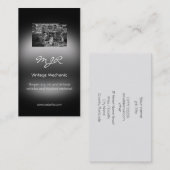 Monogramm, Vintage Fahrzeugmechanik, metallisch Visitenkarte (Vorne/Hinten)