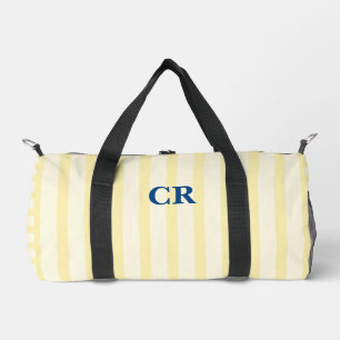 Monogramm Vintage Gelbe Streifen Duffle Bag