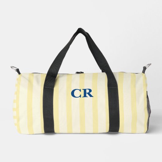 Monogramm Vintage Gelbe Streifen Duffle Bag (Vorderseite)