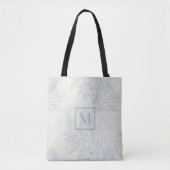 Monogramm Vintage-Grau Blumenmuster | Botanisch Tasche (Vorderseite)