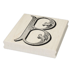 Monogramm-Vintage Gummikunst-Briefmarke des Gummistempel