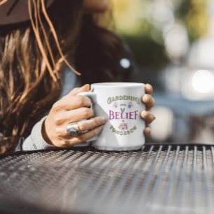 Monogramm Vintage Inspirationsgarten-Zitat Kaffeetasse
