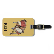 Monogramm Vintage-Japanisches Pferd auf nebligem G