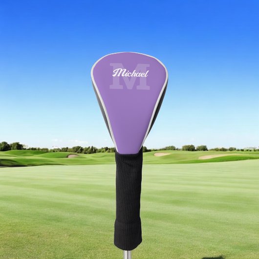 Monogramm Vintage Kalligrafie Lila Golf Headcover