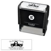 Monogramm Vintage LKW Familienname Rücksendeadress Permastempel (Beispiel)