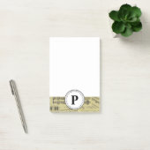 Monogramm Vintage-Notenblatt Musik Musiker Post-it Klebezettel (Büro)
