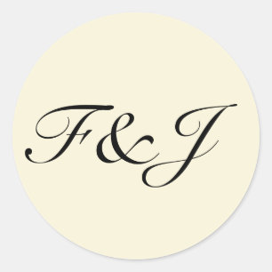 Monogramm Vintage Pastel Lemon Gelbe Hochzeit Runder Aufkleber