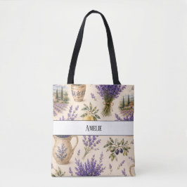 Monogramm Vintage Provence Lavendel-Tragetasche Tasche