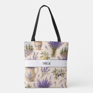 Monogramm Vintage Provence Lavendel-Tragetasche Tasche