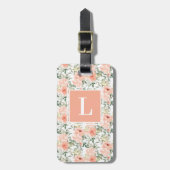 Monogramm Vintage Rose Gepäckanhänger (Vorderseite vertikal)