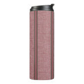 Monogramm Vintage Rot Neutrales Leinendesign Thermosbecher (Nach links gedreht)