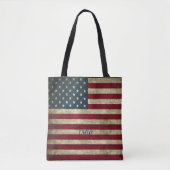 Monogramm Vintage Rustic Flagge Tasche (Vorderseite)