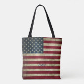 Monogramm Vintage Rustic Flagge Tasche (Rückseite)