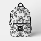 Monogramm Vintage Schwarzfaustregel Bedruckter Rucksack (Vorderseite)