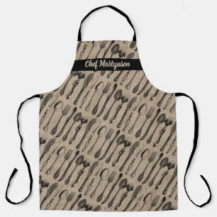 Monogramm Vintage Utensidplatte für antike Schneid Schürze