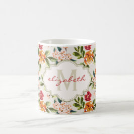 Monogramm Vintage Viktorianische Farbe Kaffeetasse