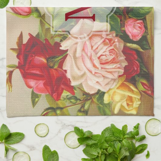 Monogramm-Vintage viktorianische Handtuch (Gefaltet)