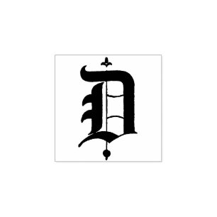 Monogramm Vintager alter englischer Brief D Gummistempel