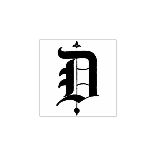Monogramm Vintager alter englischer Buchstabe D Gummistempel (Prägung)