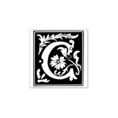 Monogramm Vintager Anfangsbuchstaben C Gummistempel (Prägung)
