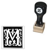 Monogramm Vintager Anfangsbuchstaben M Gummistempel (Stempel)