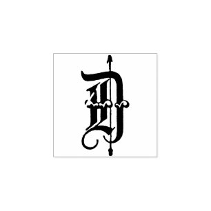Monogramm Vintager extravaganter alter englischer  Gummistempel