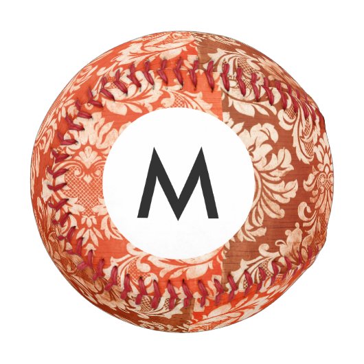 Monogramm Vintager Hintergrund Baseball (Vorderseite Links)