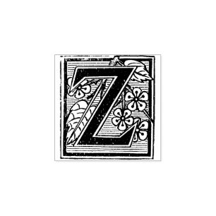 Monogramm Vintager Letter Z Gummistempel
