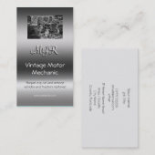 Monogramm, Vintager Motormechanismus, metallische  Visitenkarte (Vorne/Hinten)