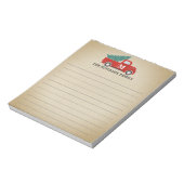 Monogramm Vintager roter Lkw auf Kraftpapier Notizblock (Rotiert)