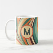 Monogramm Vintager Wave Strip Kaffeetasse (Links)