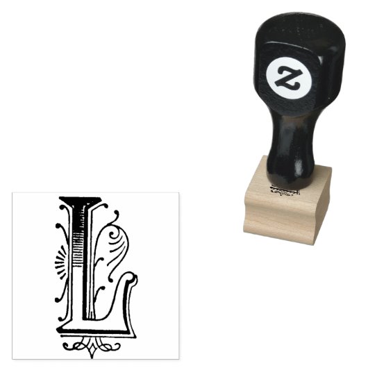 Monogramm Vintager Zierbrief L Gummistempel (Stempel)