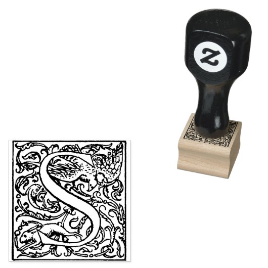 Monogramm Vintager Zierbrief S Gummistempel (Stempel)