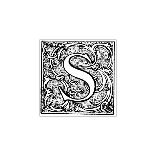 Monogramm Vintager Zierbrief S Gummistempel (Prägung)