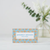 Monogramm-Vintages Artseashell-Muster Visitenkarte (Stehend Vorderseite)